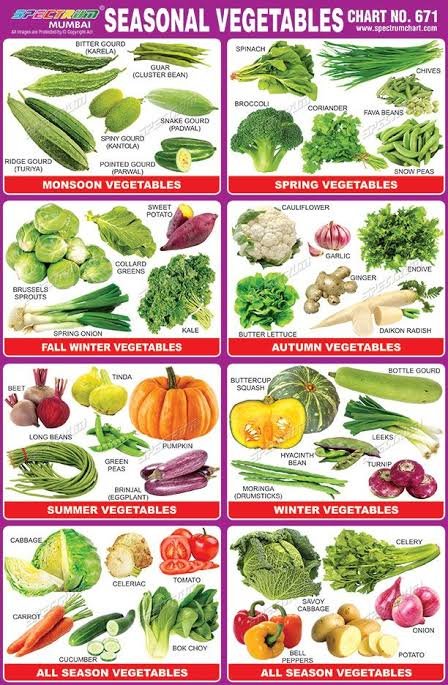 seasonal vegetables in West Bengal month wise